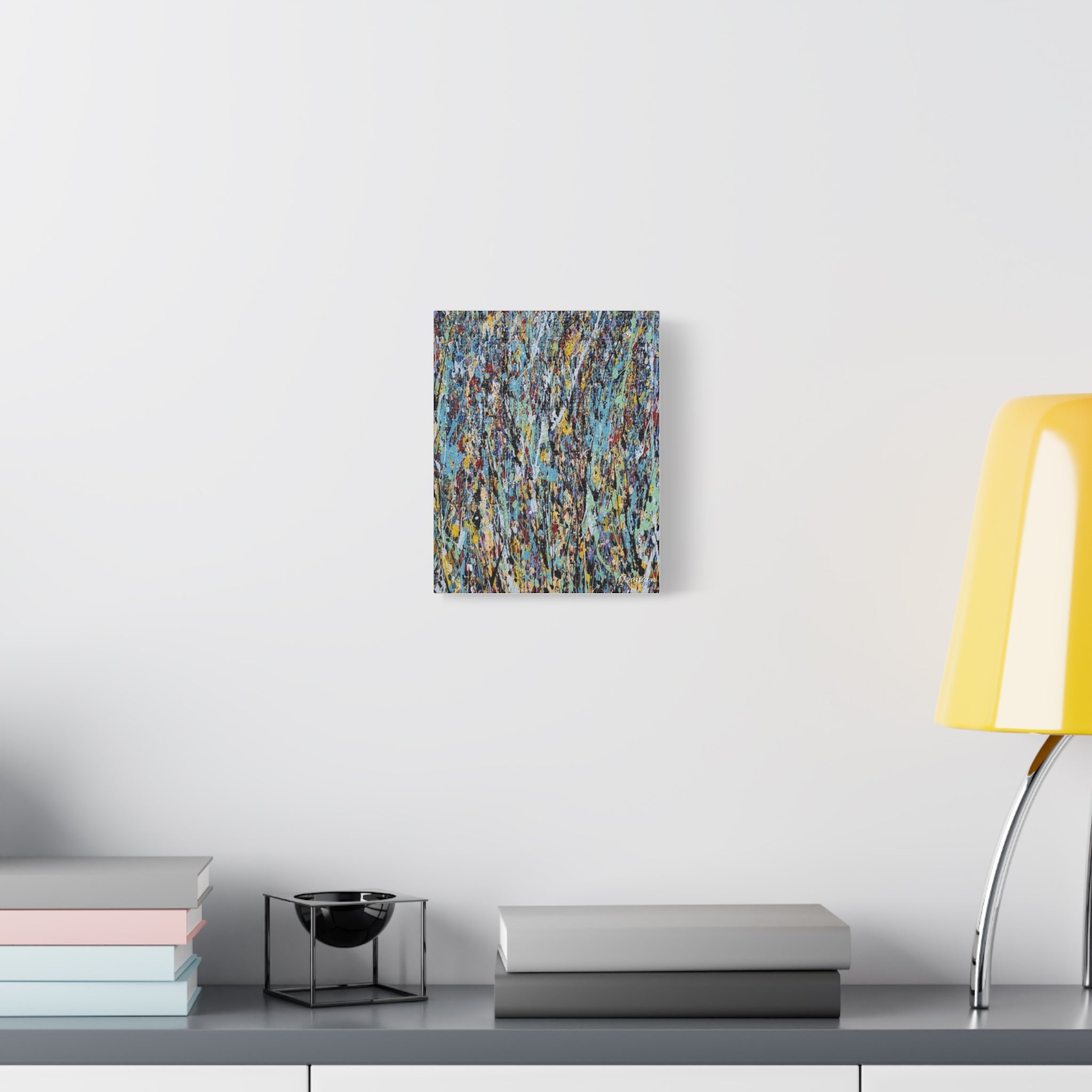 Abstract Drip Painting Canvas Print — Colorful Modern Wall Art, Matte Stretched 1.25"