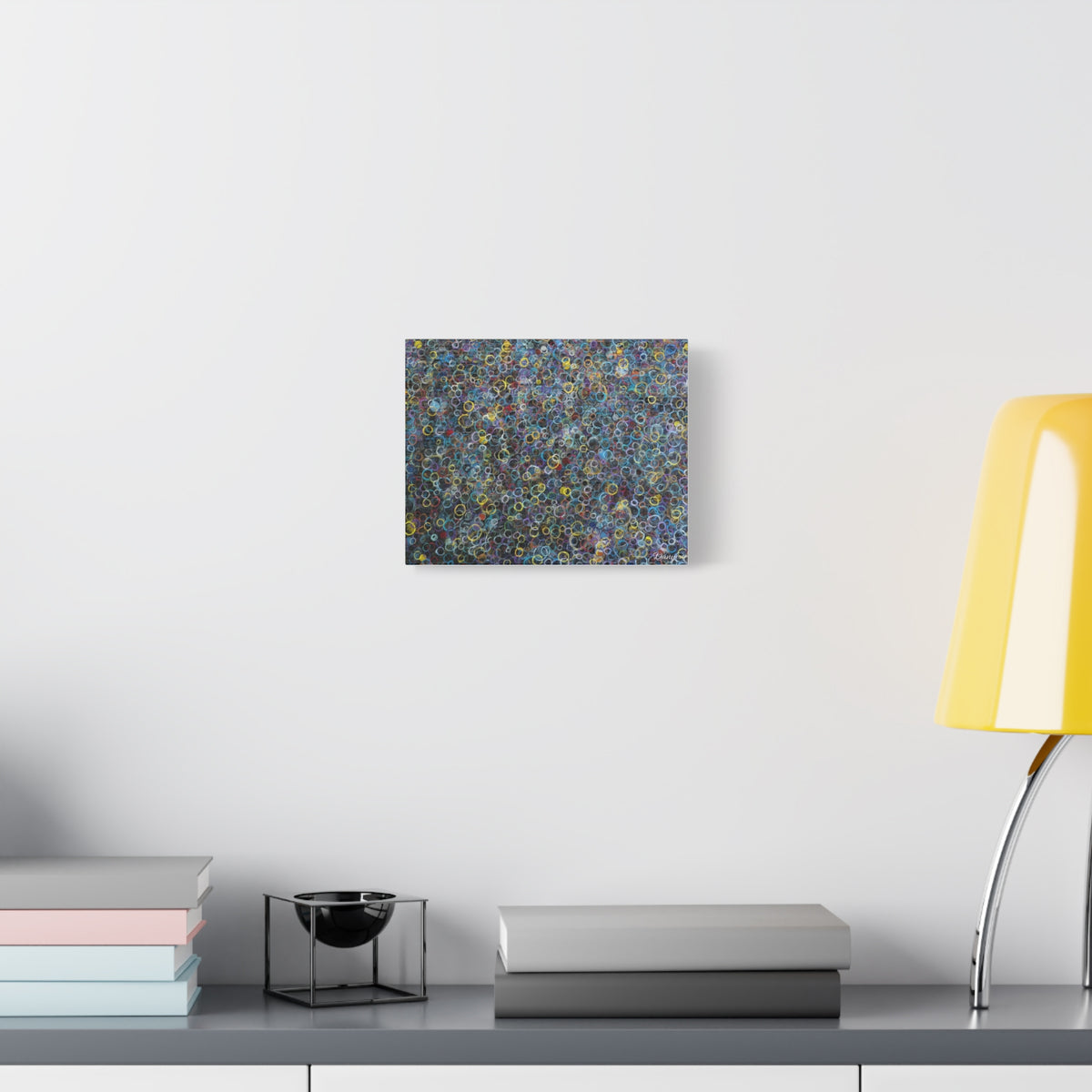 Abstract Bubble Pattern Matte Canvas Print — Colorful Ringed Texture Wall Art