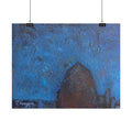 Abstract Blue Night Poster — Textured Skyline Wall Art (Rolled Poster)