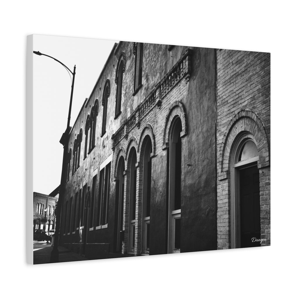 Black & White Historic Architecture Canvas Print — Urban Architecture Wall Art