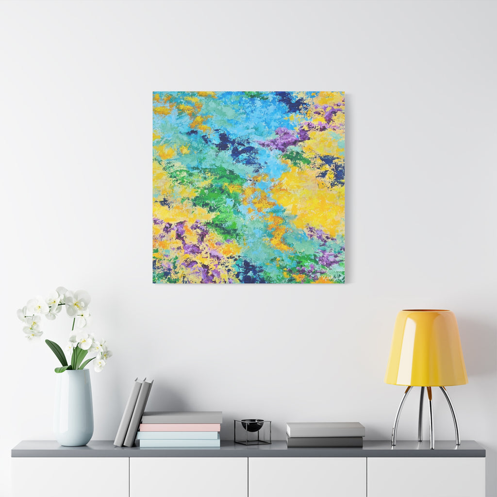 Vibrant Abstract Matte Canvas Art – Colorful Textured Wall Print