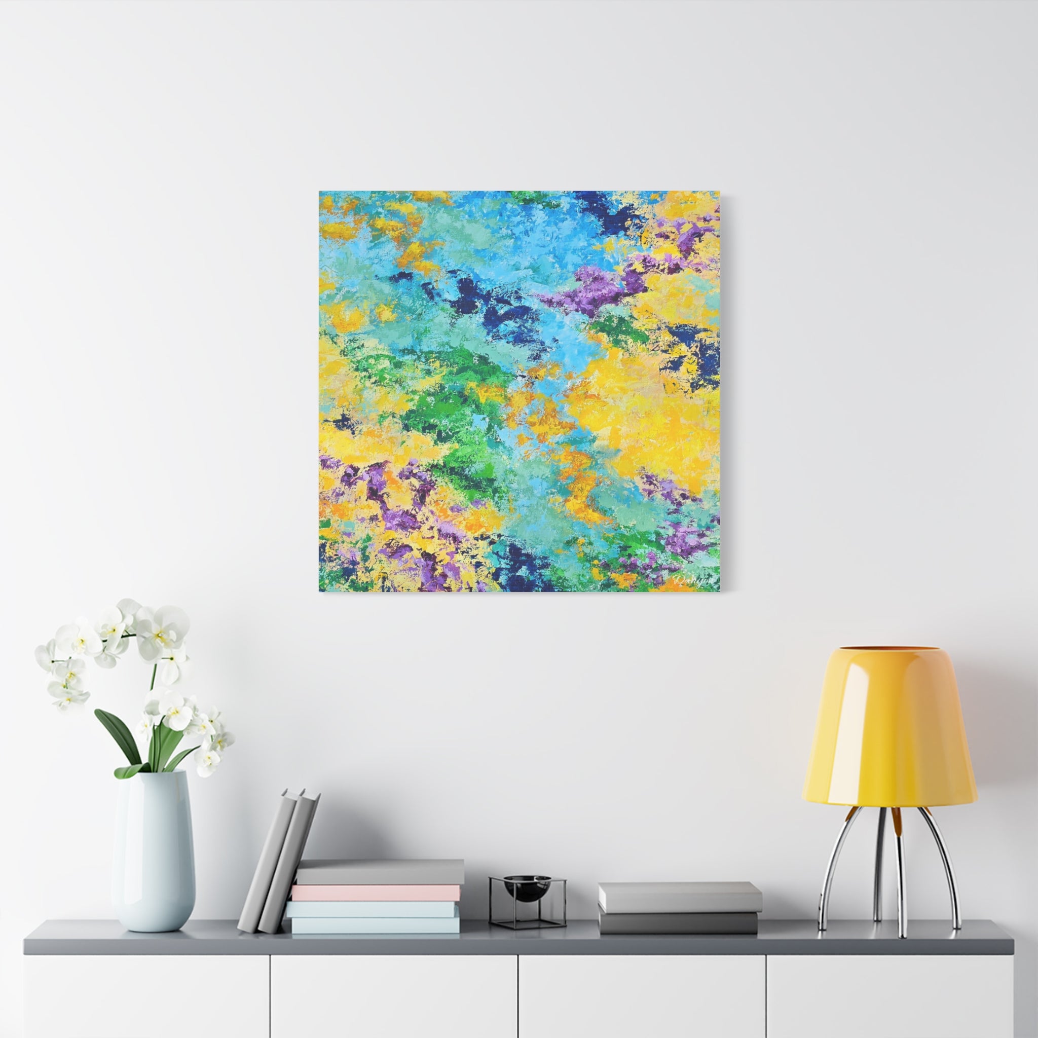 Vibrant Abstract Matte Canvas Art – Colorful Textured Wall Print