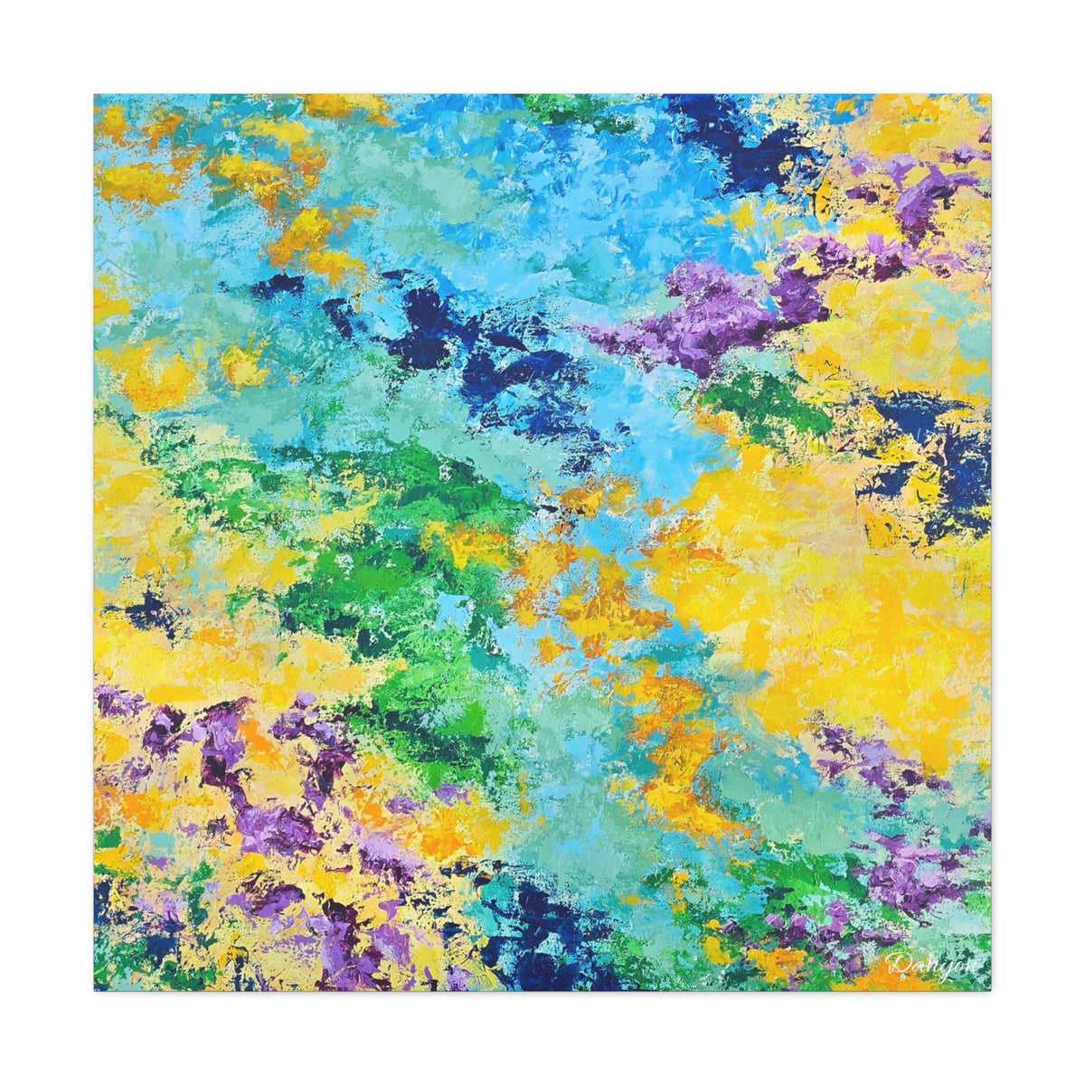 Vibrant Abstract Matte Canvas Art – Colorful Textured Wall Print