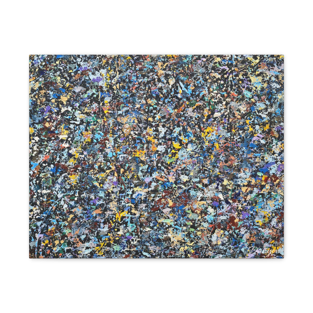 Abstract Speckle Art Canvas Print — Colorful Textured Modern Wall Decor