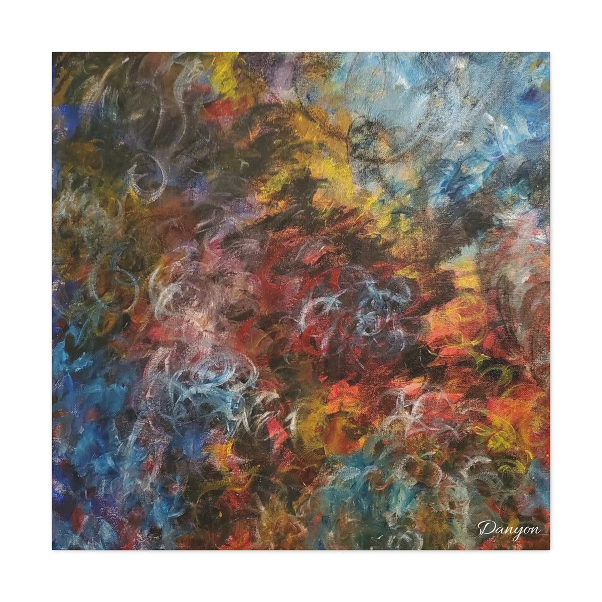 Abstract Colorful Swirl Matte Canvas Wall Art — Stretched 1.25"