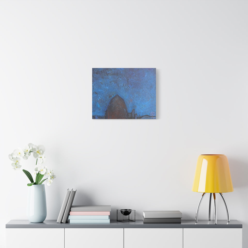 Blue Night Abstract Matte Canvas Wall Art — Stretched 1.25"