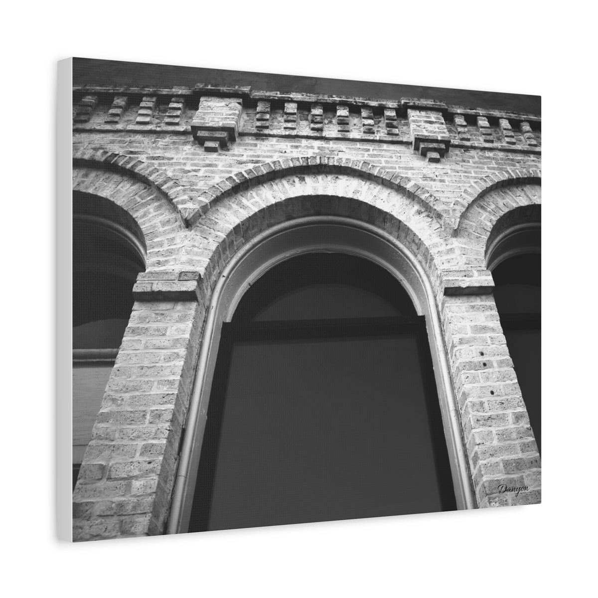 Architectural Archway Black & White Matte Canvas Print