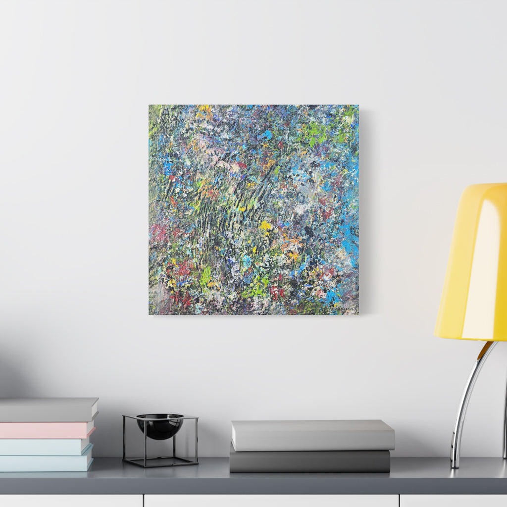 Abstract Textured Canvas Art – Colorful Impasto Square Wall Decor