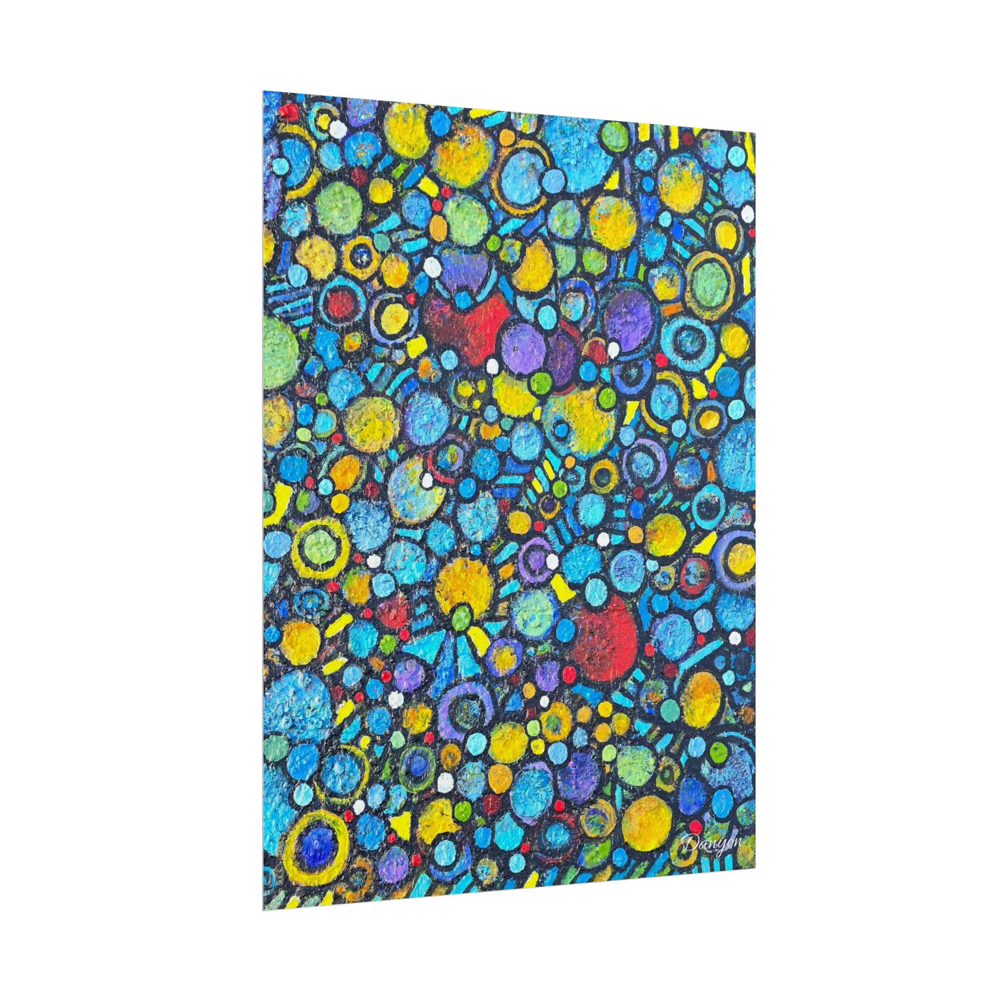 Abstract Color Bubble Rolled Poster — Vibrant Geometric Wall Art