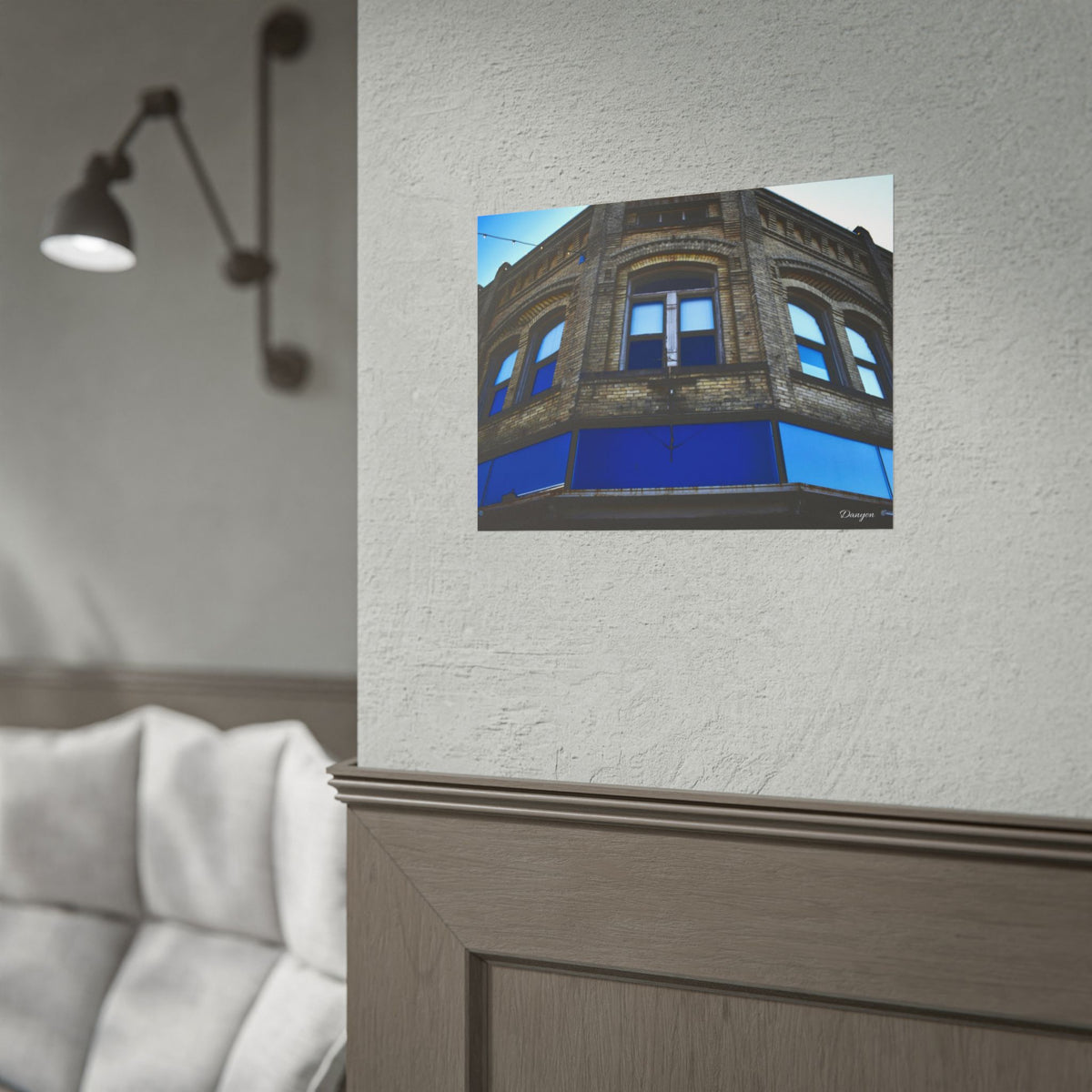 Rolled Poster — Vintage Cornerstone Building Photograph, Architectural Wall Art