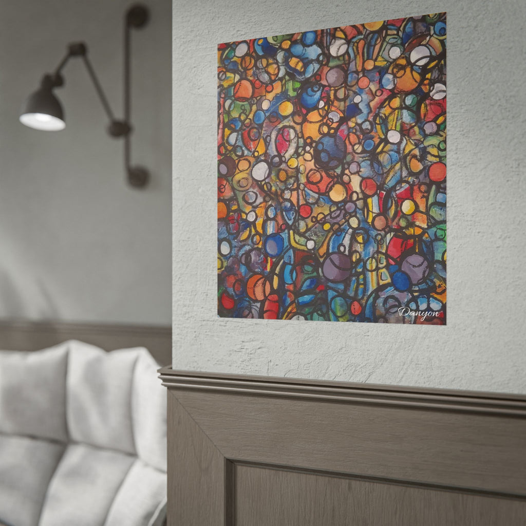 Abstract Colorful Bubble Art Poster — Rolled Modern Wall Art Print