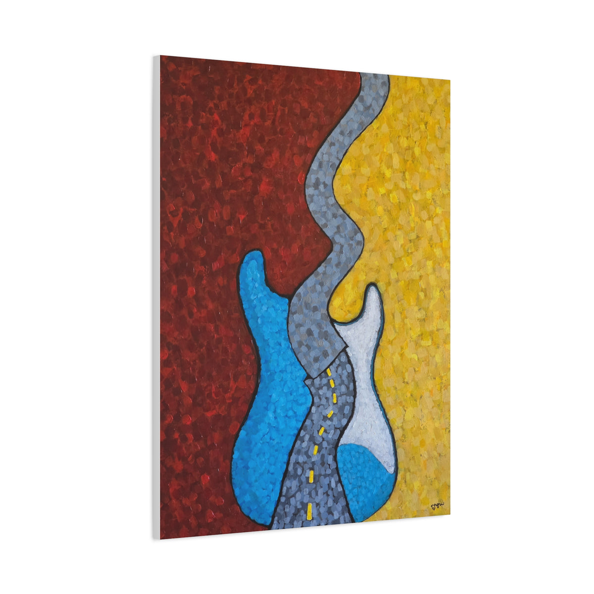 Abstract Road Trip Canvas Art — Colorful Modern Stretch Wall Decor