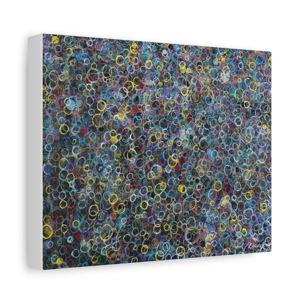 Abstract Bubble Pattern Matte Canvas Print — Colorful Ringed Texture Wall Art