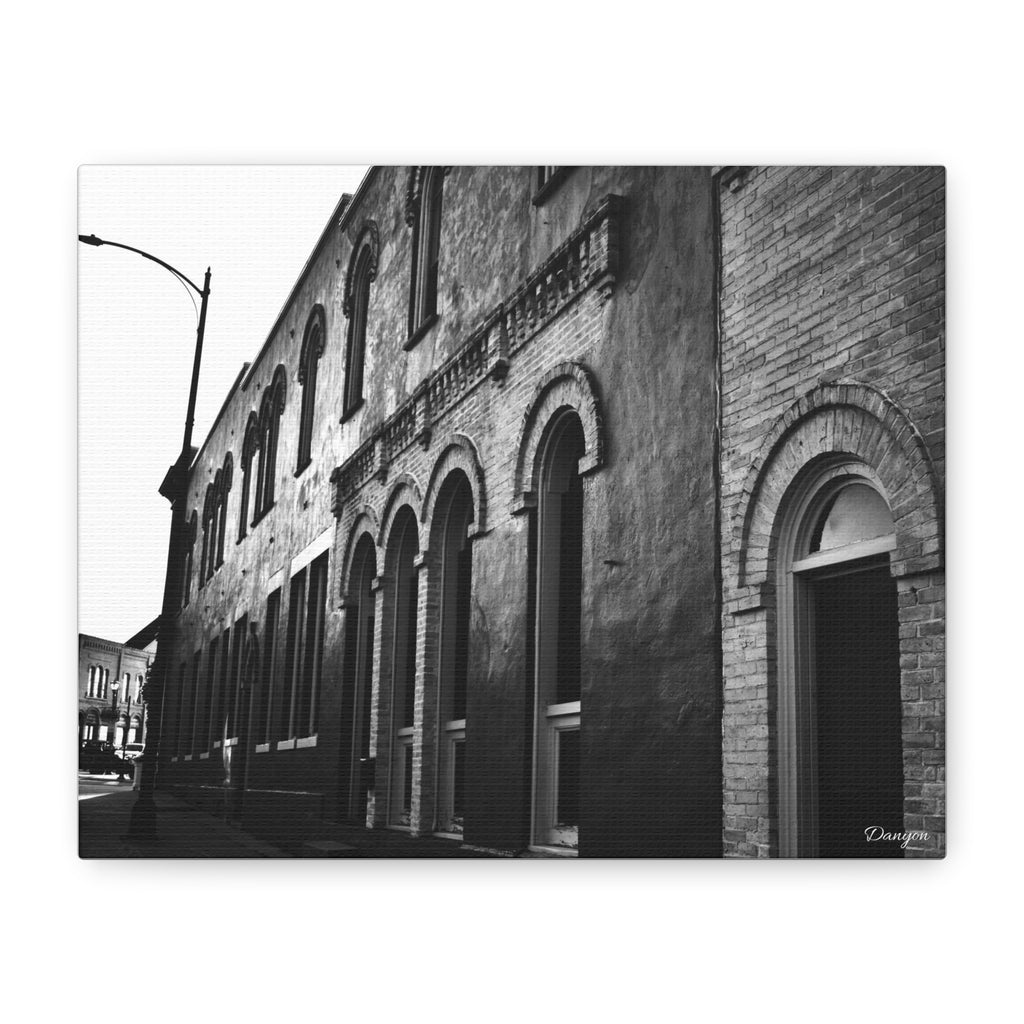 Black & White Historic Architecture Canvas Print — Urban Architecture Wall Art