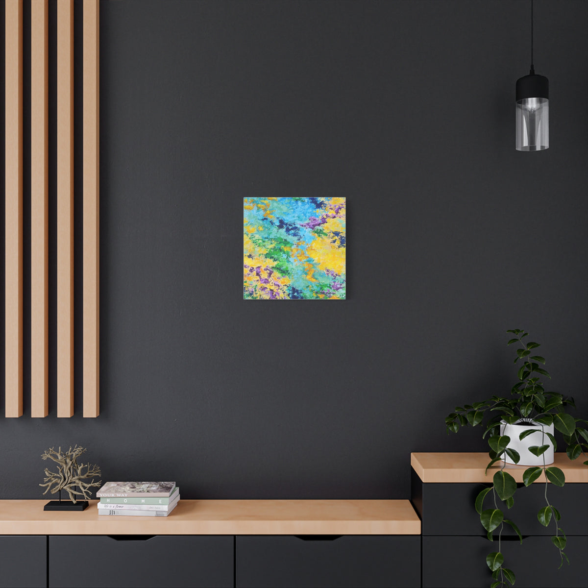 Vibrant Abstract Matte Canvas Art – Colorful Textured Wall Print