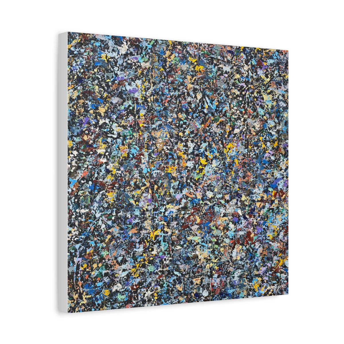 Abstract Speckle Art Canvas Print — Colorful Textured Modern Wall Decor