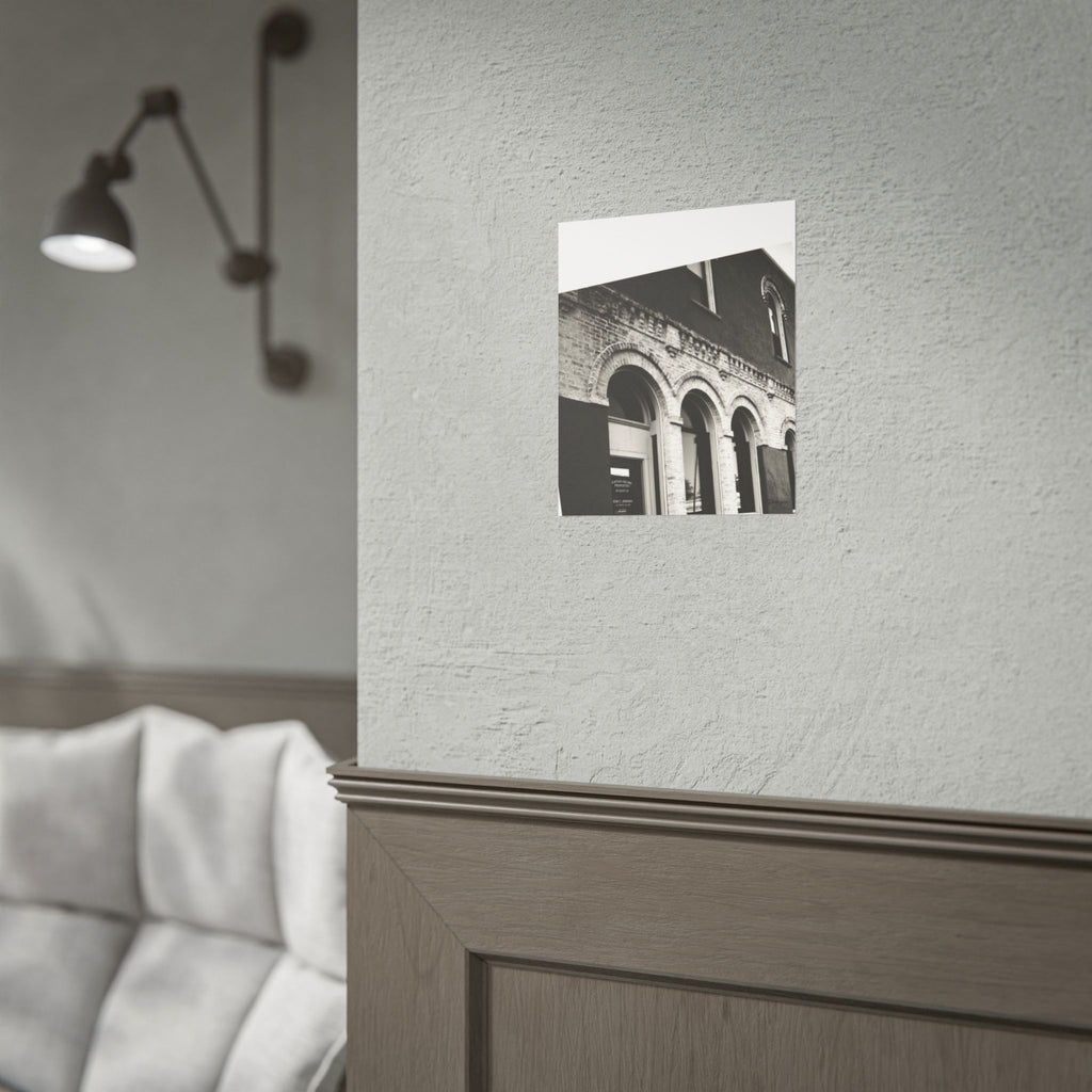 Rolled Poster — Vintage Black & White Arched Brick Architecture Print