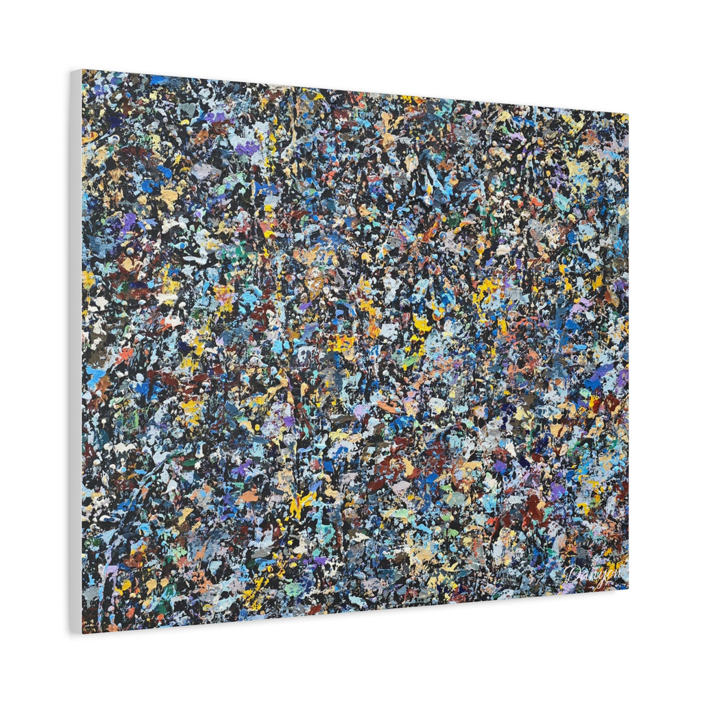 Abstract Speckle Art Canvas Print — Colorful Textured Modern Wall Decor