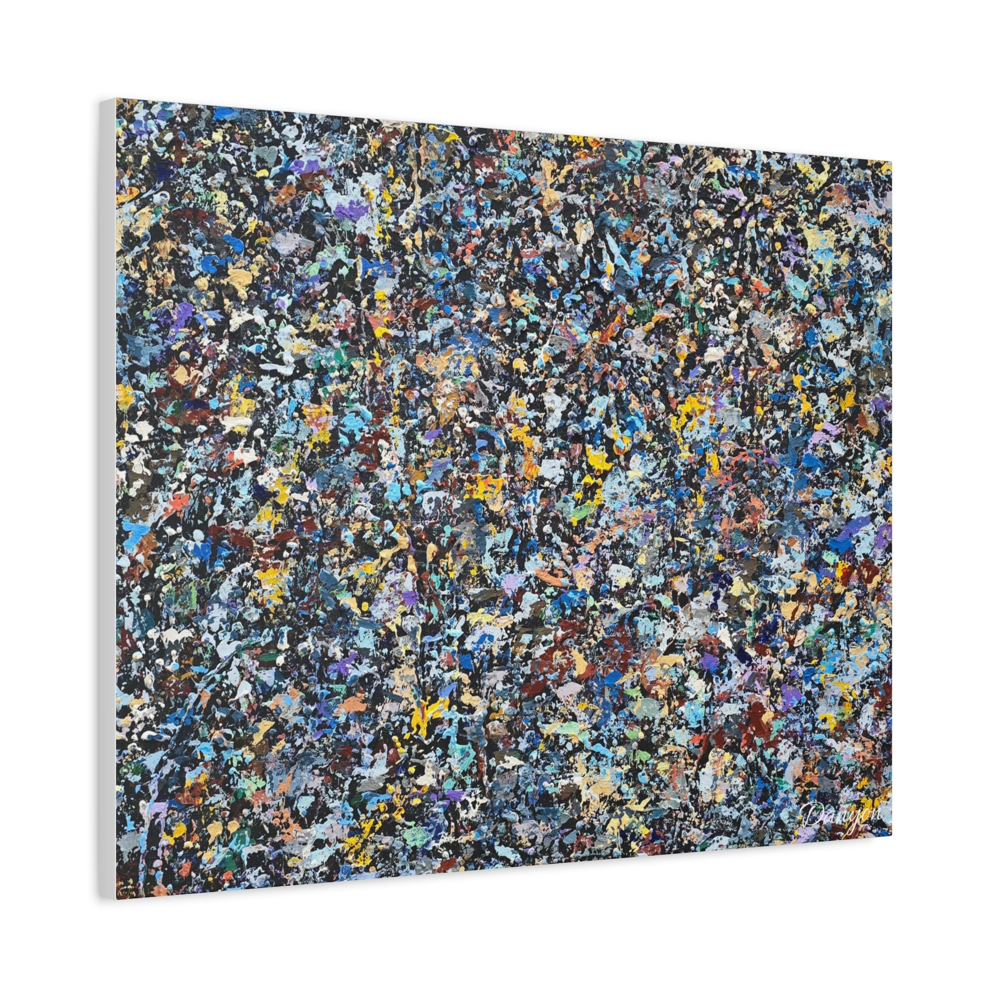 Abstract Speckle Art Canvas Print — Colorful Textured Modern Wall Decor