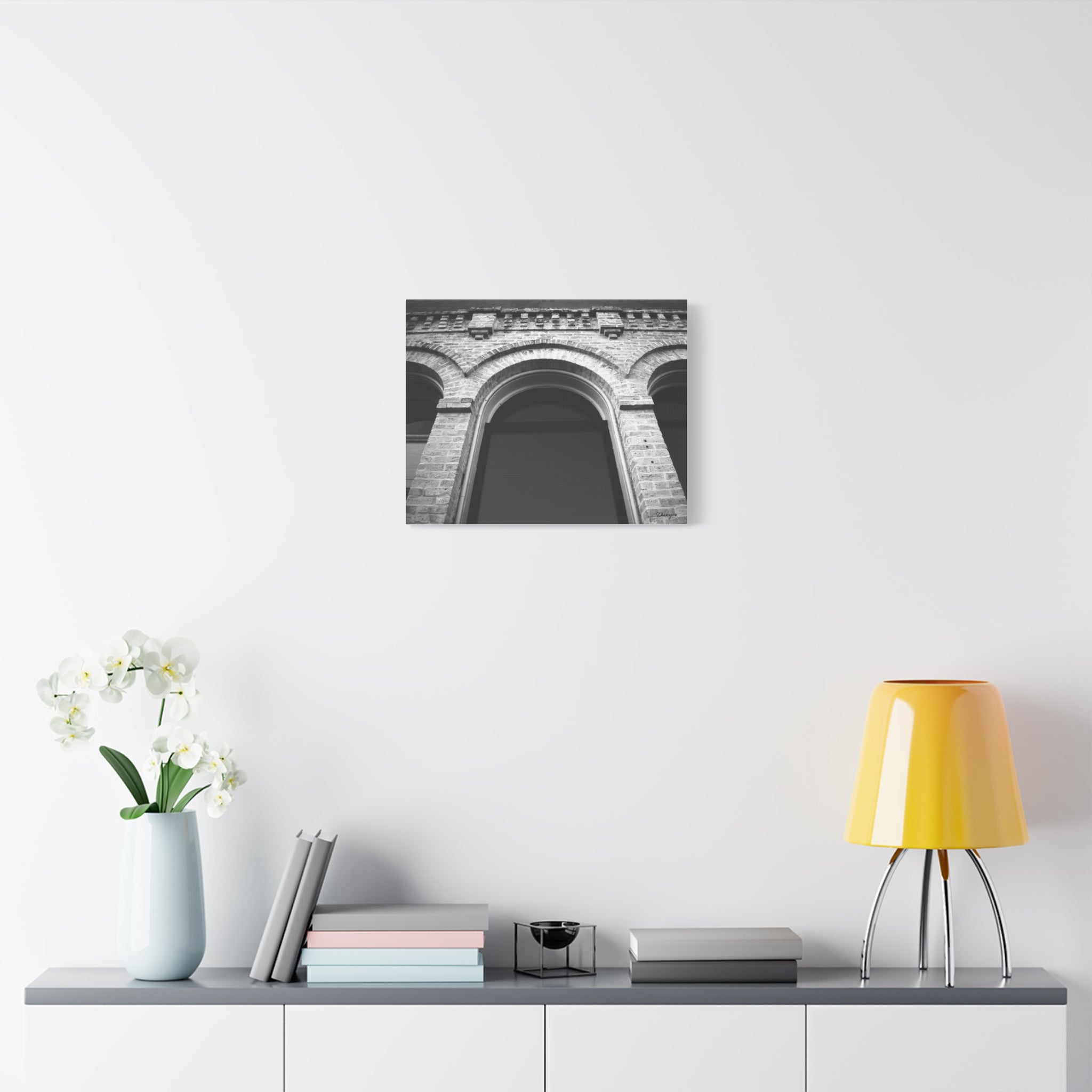 Architectural Archway Black & White Matte Canvas Print
