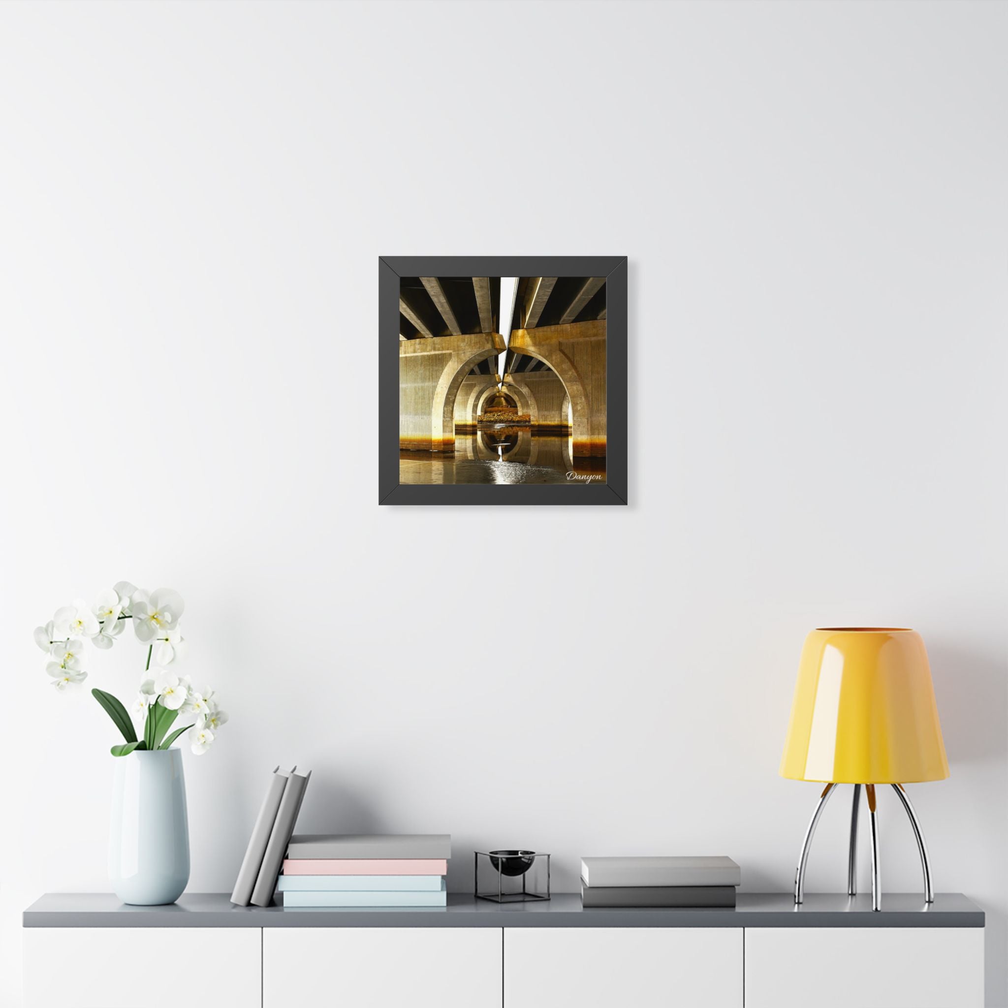 Framed Poster — Industrial Bridge Arch Photography (Vertical)