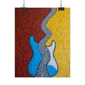 Abstract Guitar Road Poster — Colorful Music Art Print