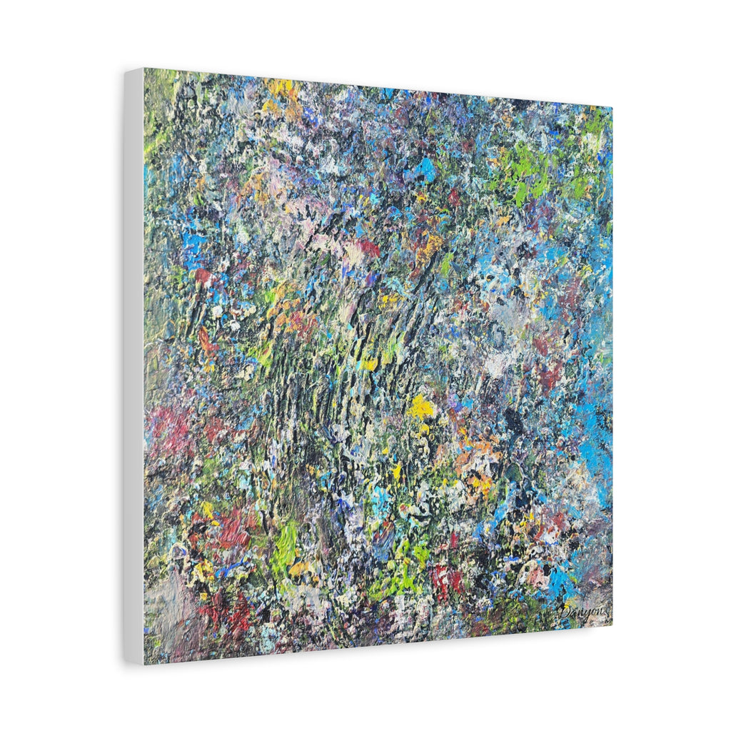 Abstract Textured Canvas Art – Colorful Impasto Square Wall Decor
