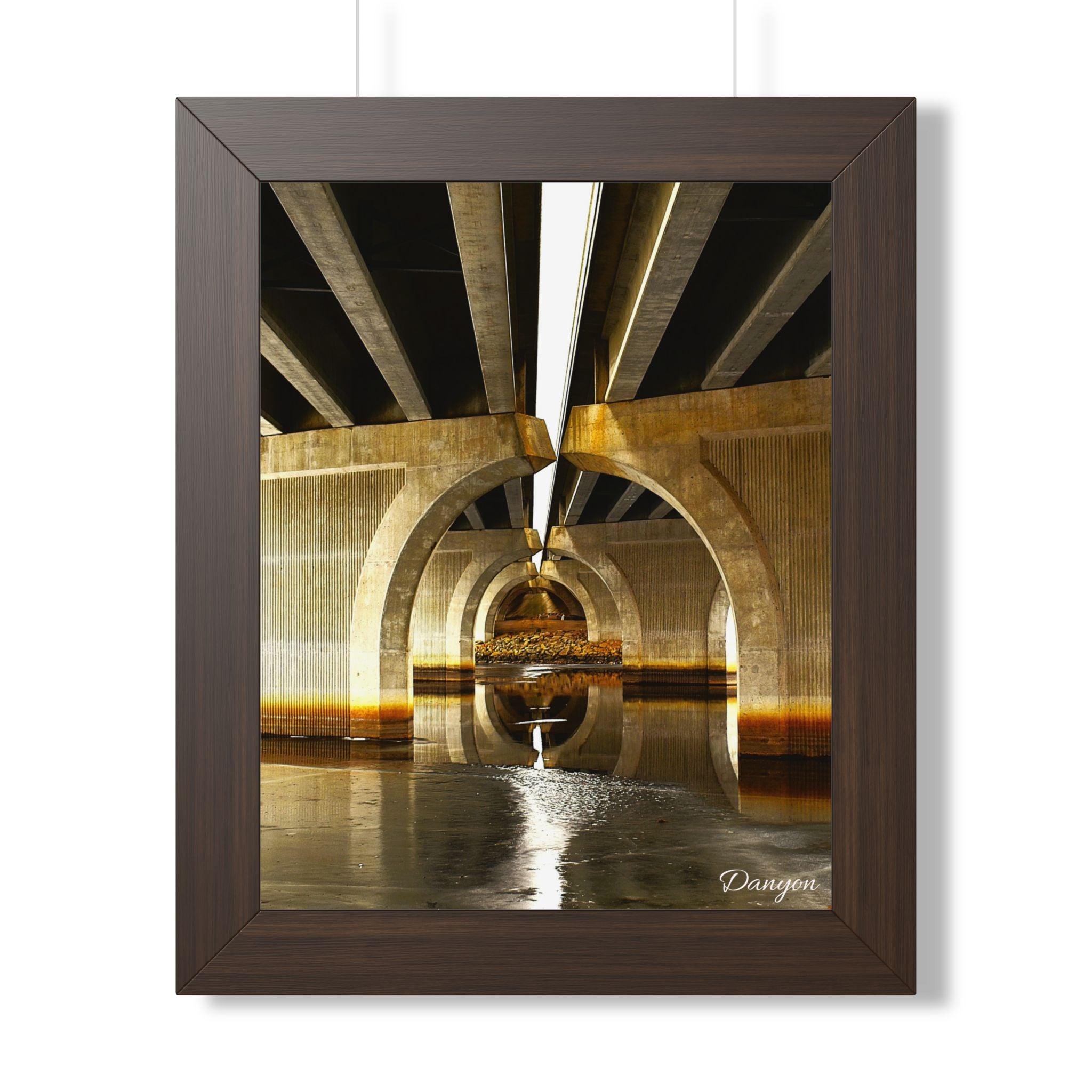 Framed Poster — Industrial Bridge Arch Photography (Vertical)