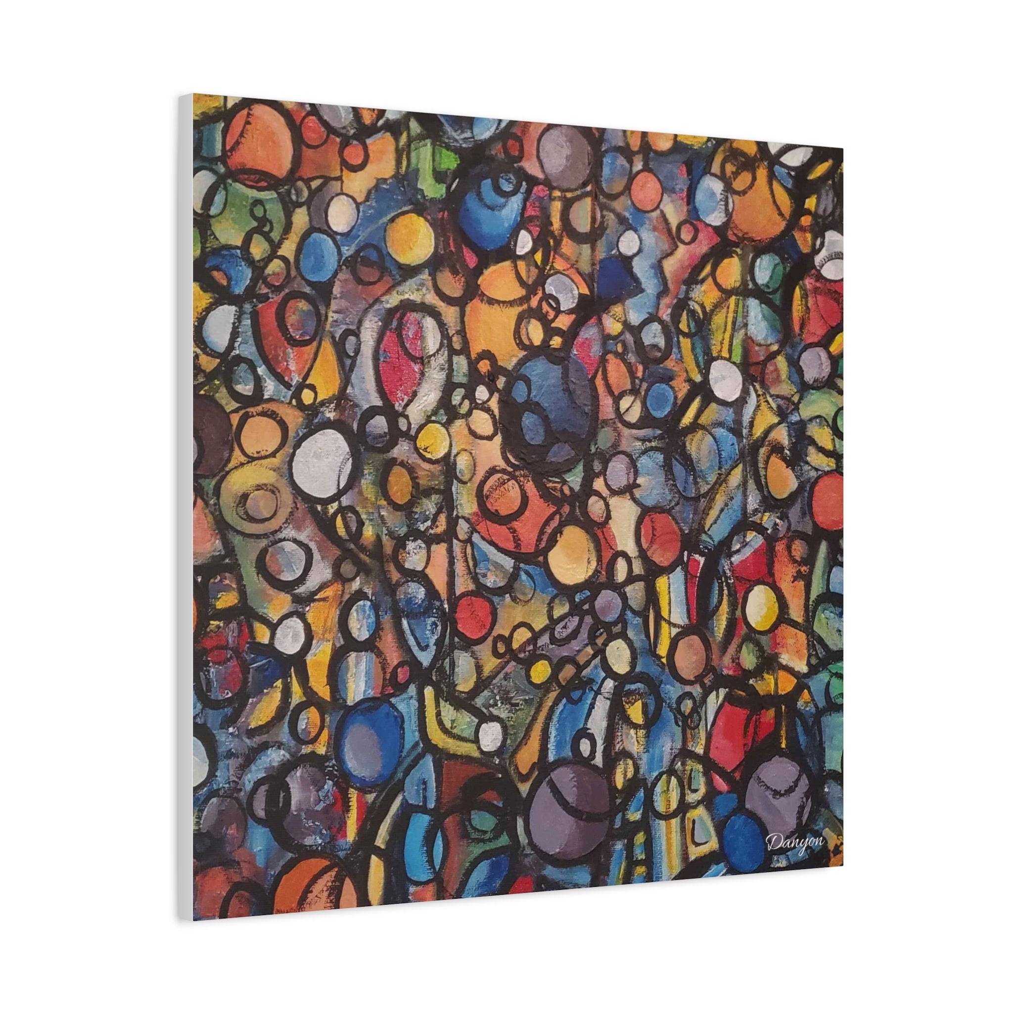 Abstract Colorful Bubbles Canvas
