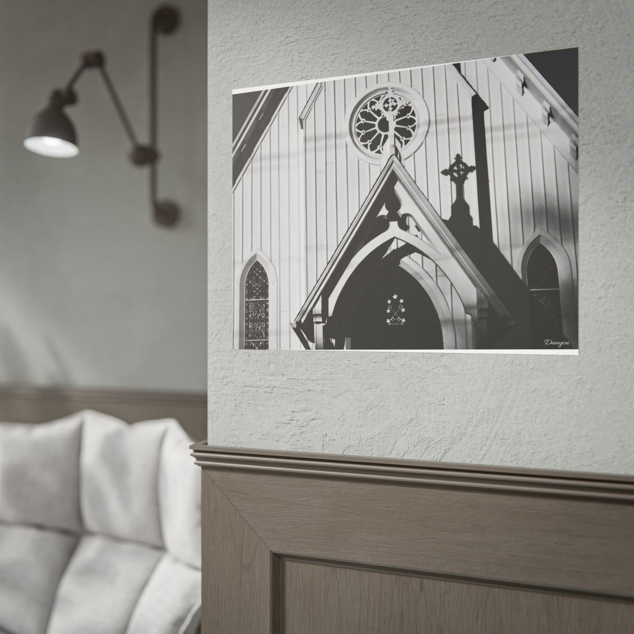 Gothic Church Black & White Rolled Poster