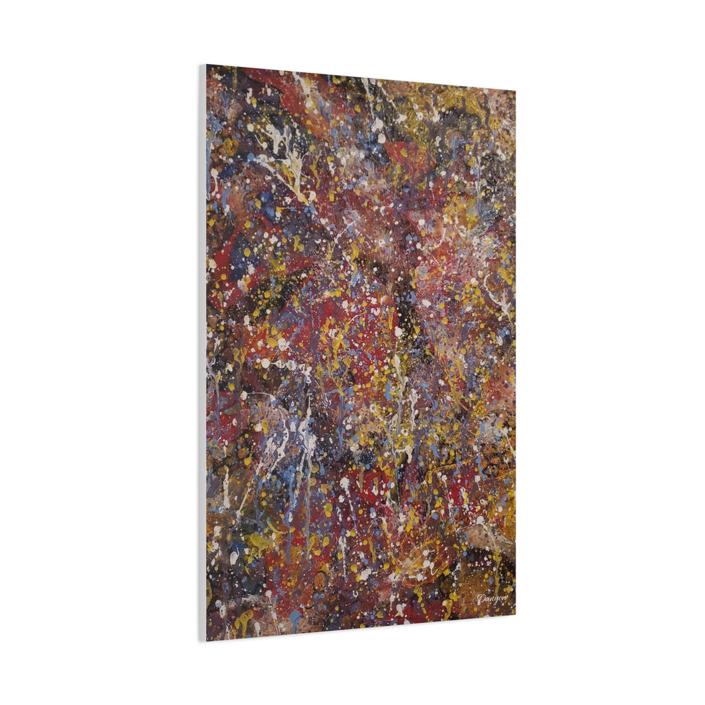Abstract Splatter Art Canvas — Colorful Drip Painting on Stretched Matte Canvas