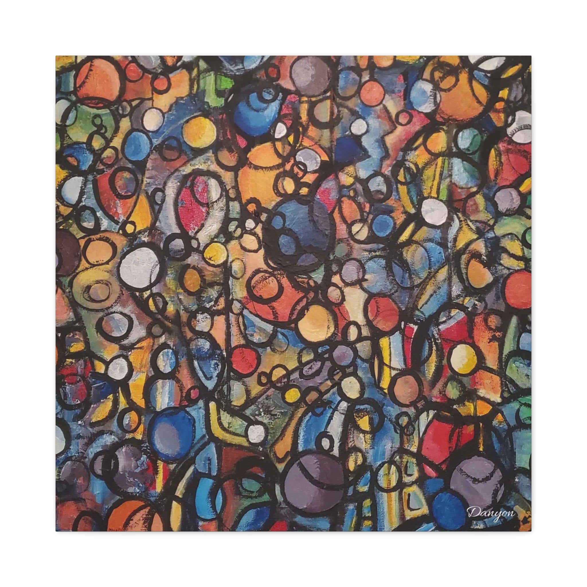Abstract Colorful Bubbles Canvas
