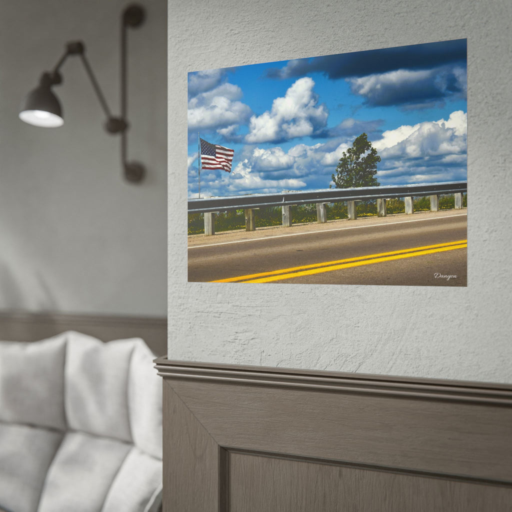 American Roadside Flag Poster — Rolled Wall Art Print