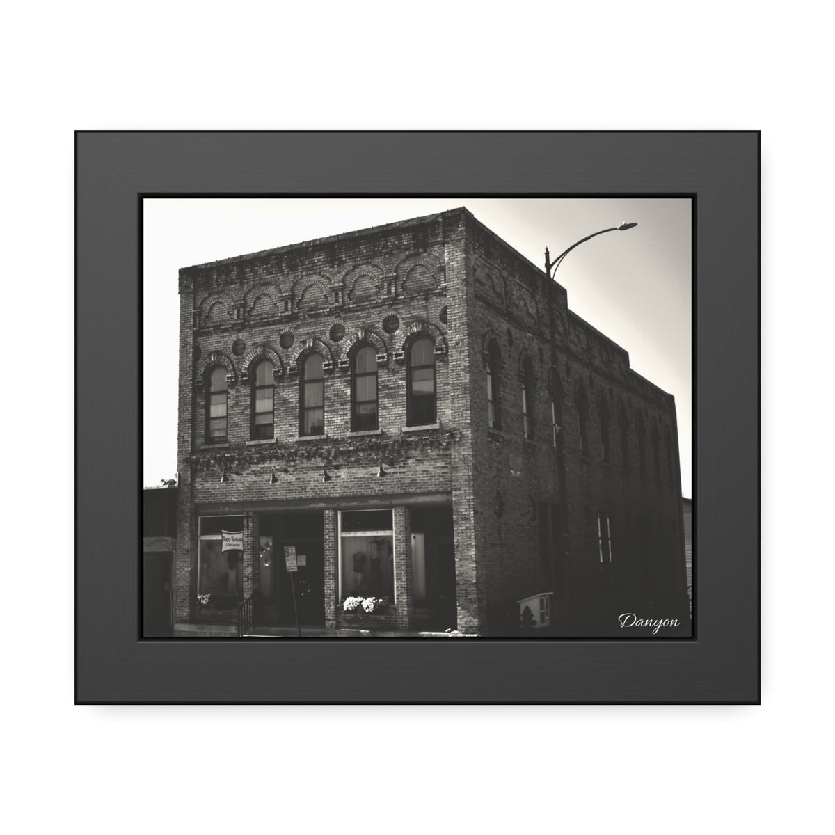 Framed Poster — Vintage Brick Facade Photography