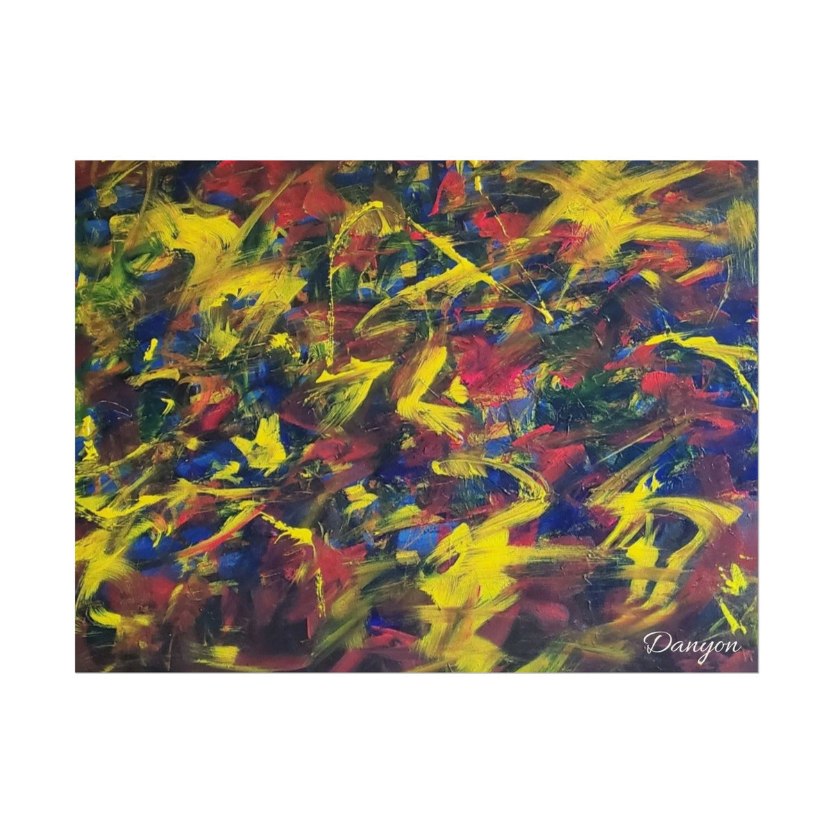 Abstract Expressionist Rolled Poster — Colorful Paint Splash Wall Art