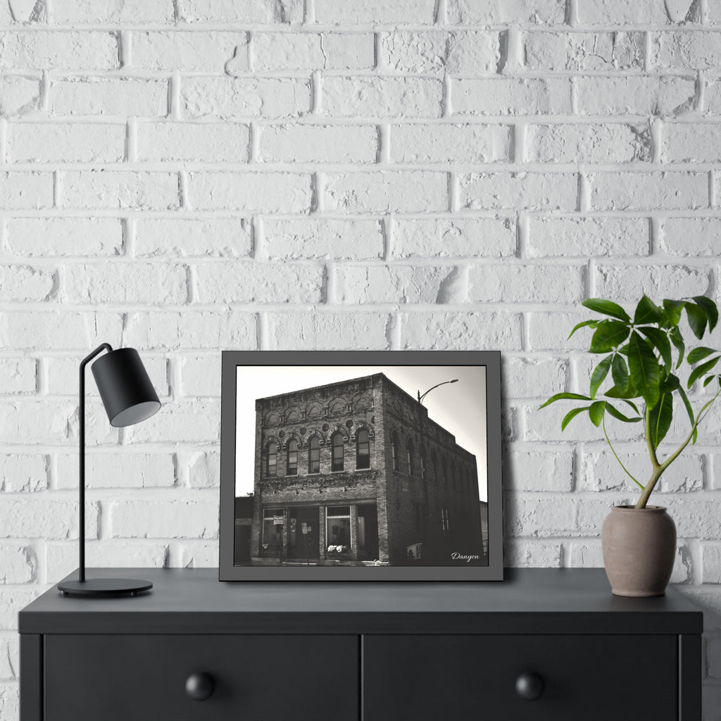 Framed Poster — Vintage Brick Facade Photography