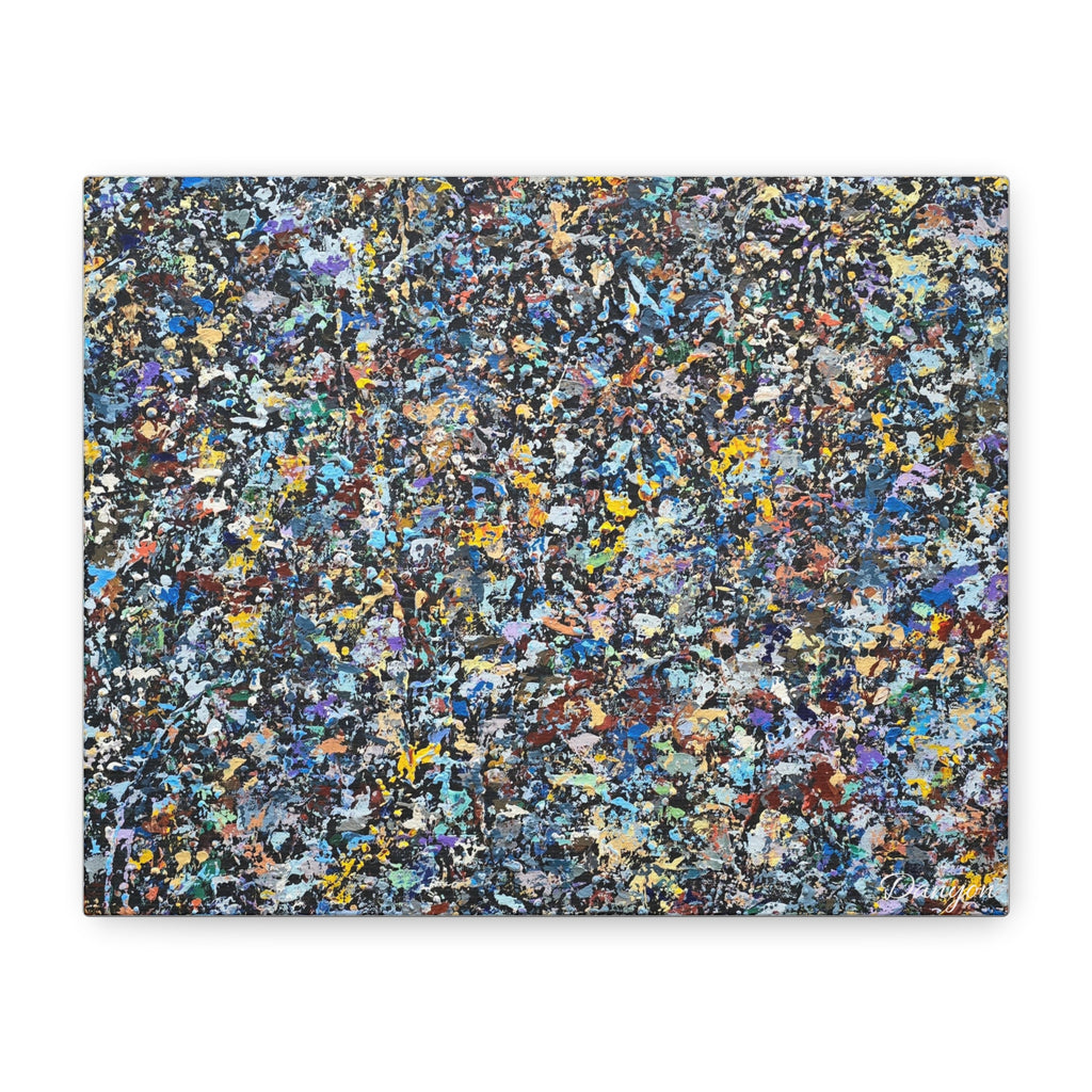 Abstract Speckle Art Canvas Print — Colorful Textured Modern Wall Decor
