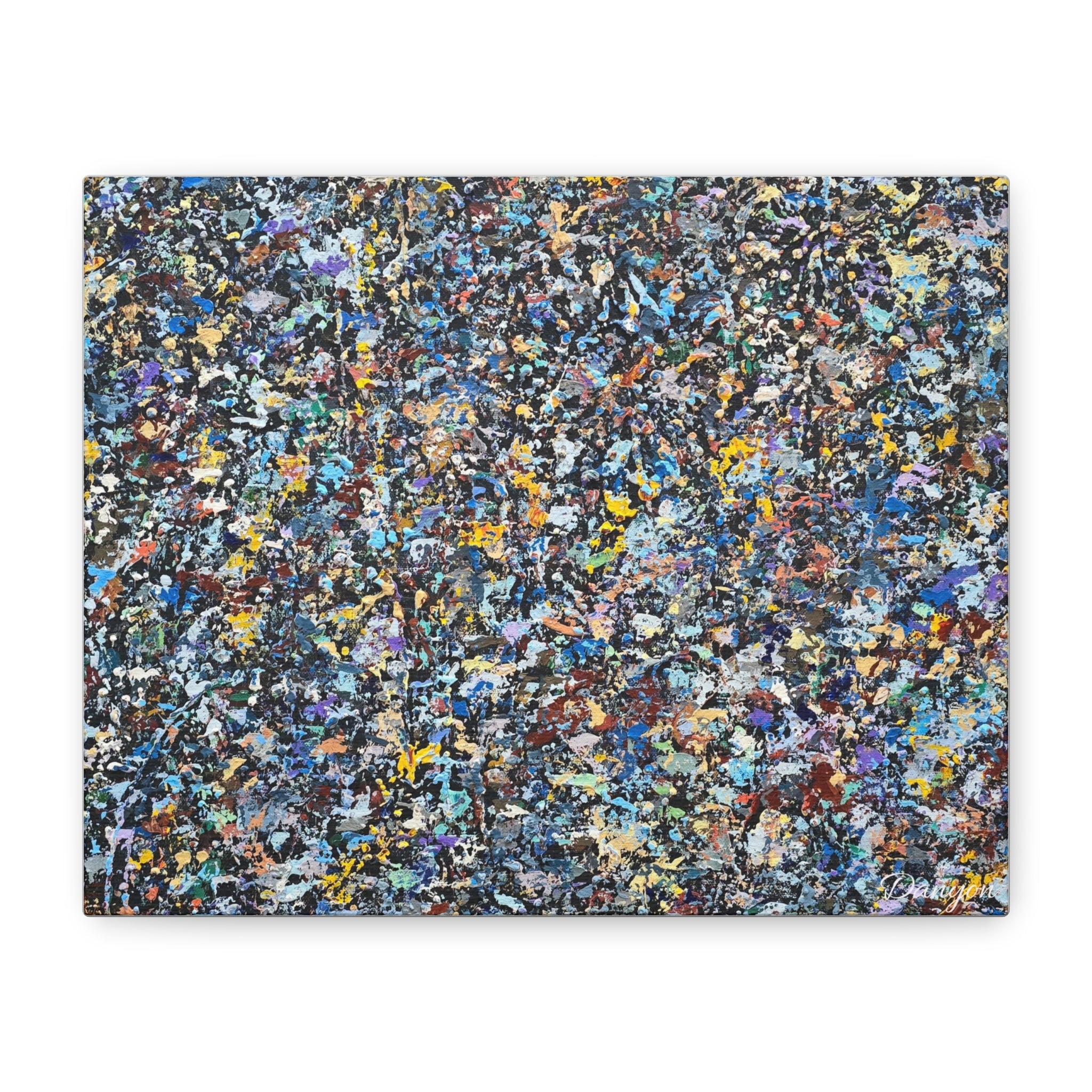 Abstract Speckle Art Canvas Print — Colorful Textured Modern Wall Decor