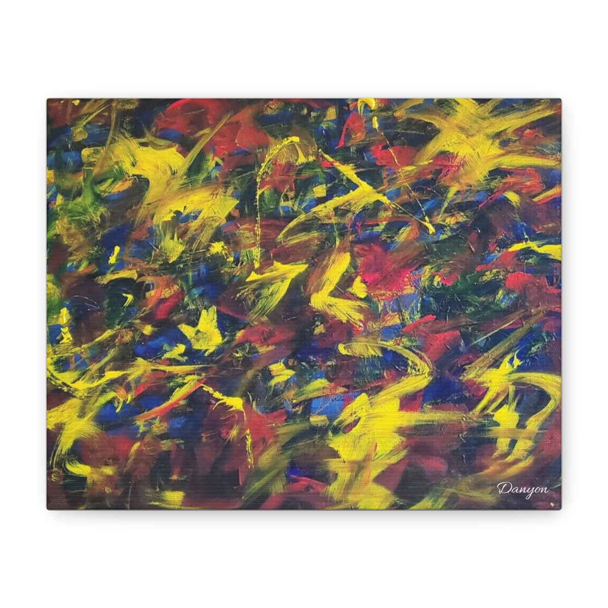 Abstract Color Burst Matte Canvas Print — Vibrant Stretched Wall Art