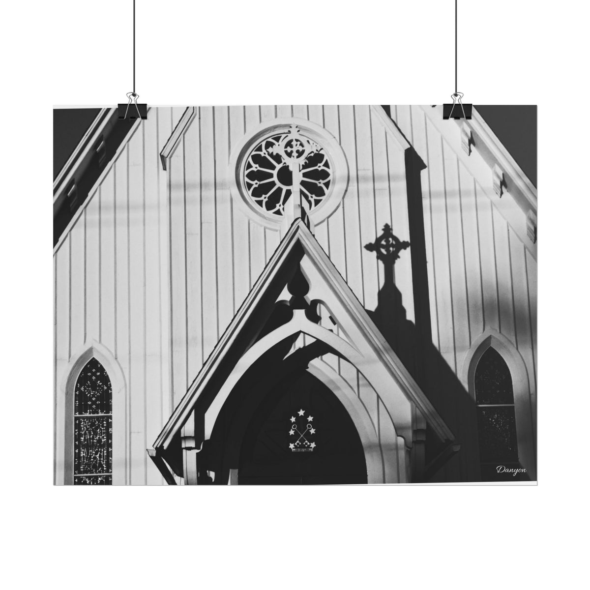 Gothic Church Black & White Rolled Poster
