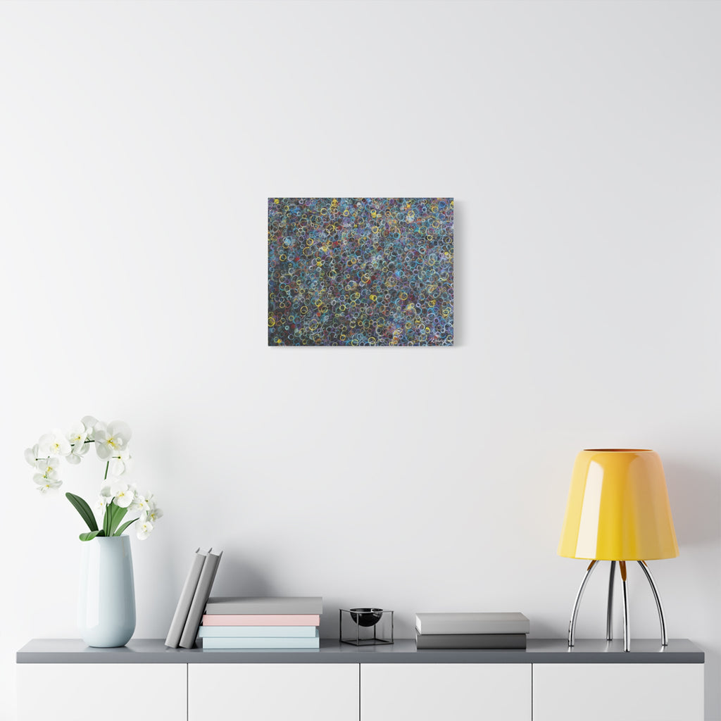 Abstract Bubble Pattern Matte Canvas Print — Colorful Ringed Texture Wall Art