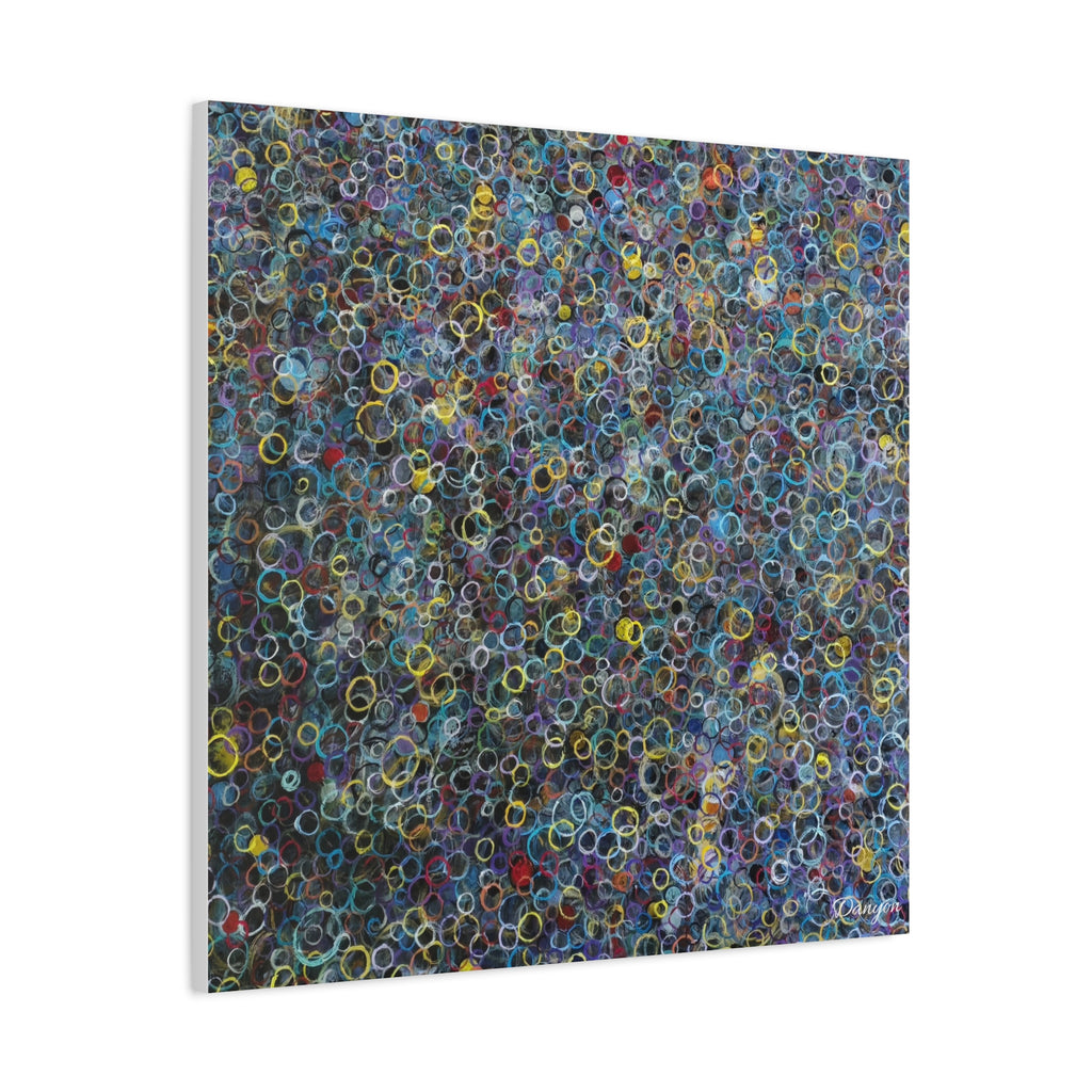 Abstract Bubble Pattern Matte Canvas Print — Colorful Ringed Texture Wall Art