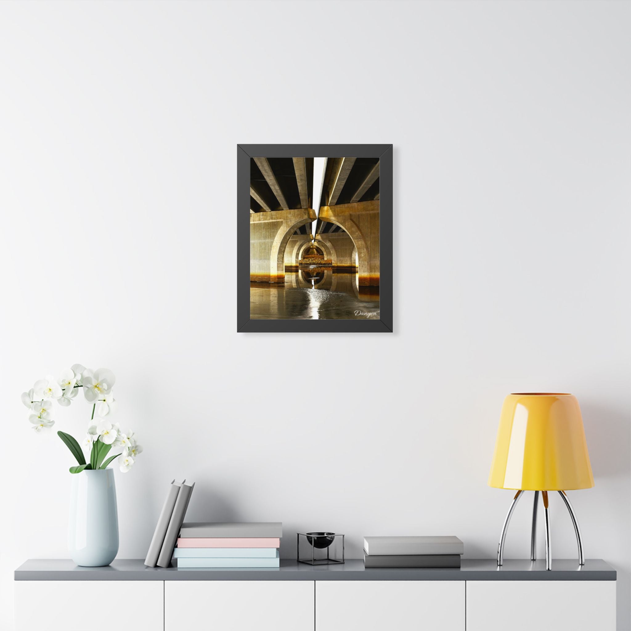 Framed Poster — Industrial Bridge Arch Photography (Vertical)
