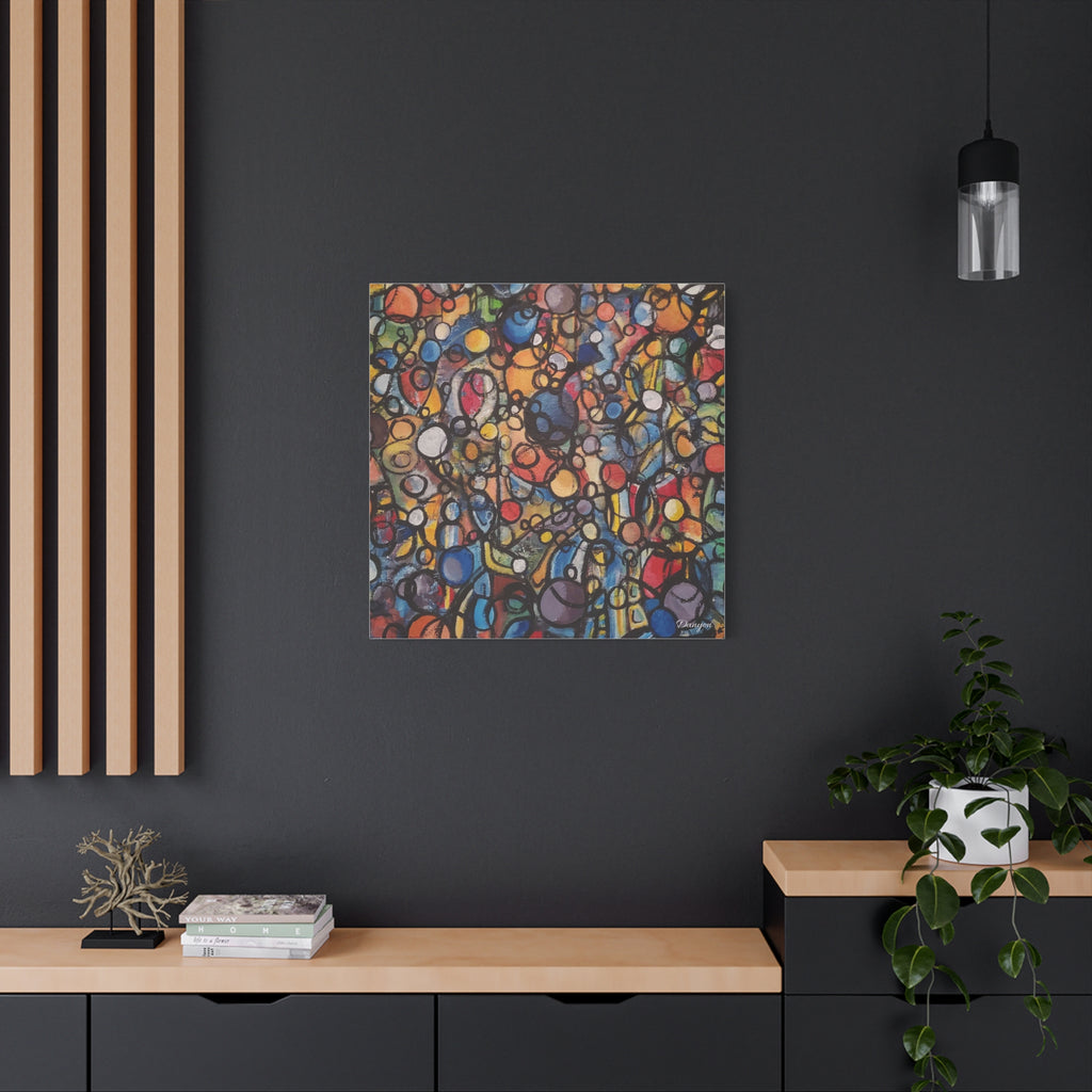Abstract Colorful Bubbles Canvas