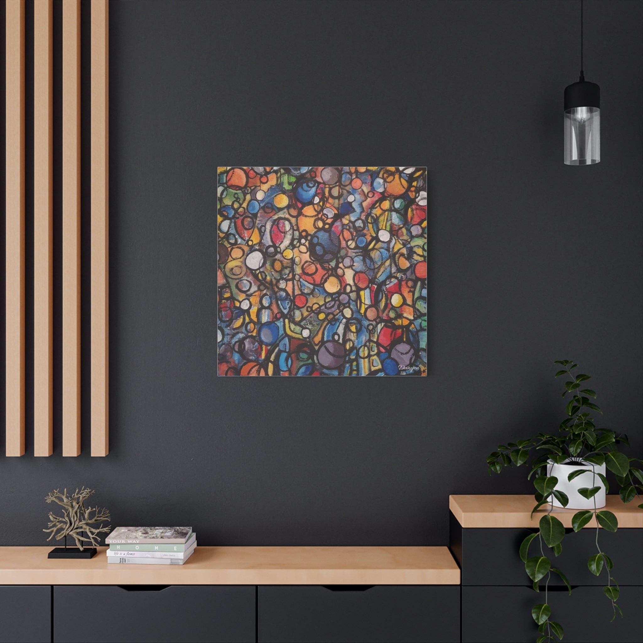 Abstract Colorful Bubbles Canvas