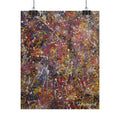 Abstract Splatter Art Poster — Colorful Drip Painting Rolled Poster