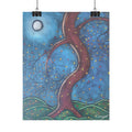 Rolled Poster — Moonlit Whimsical Tree Art Print
