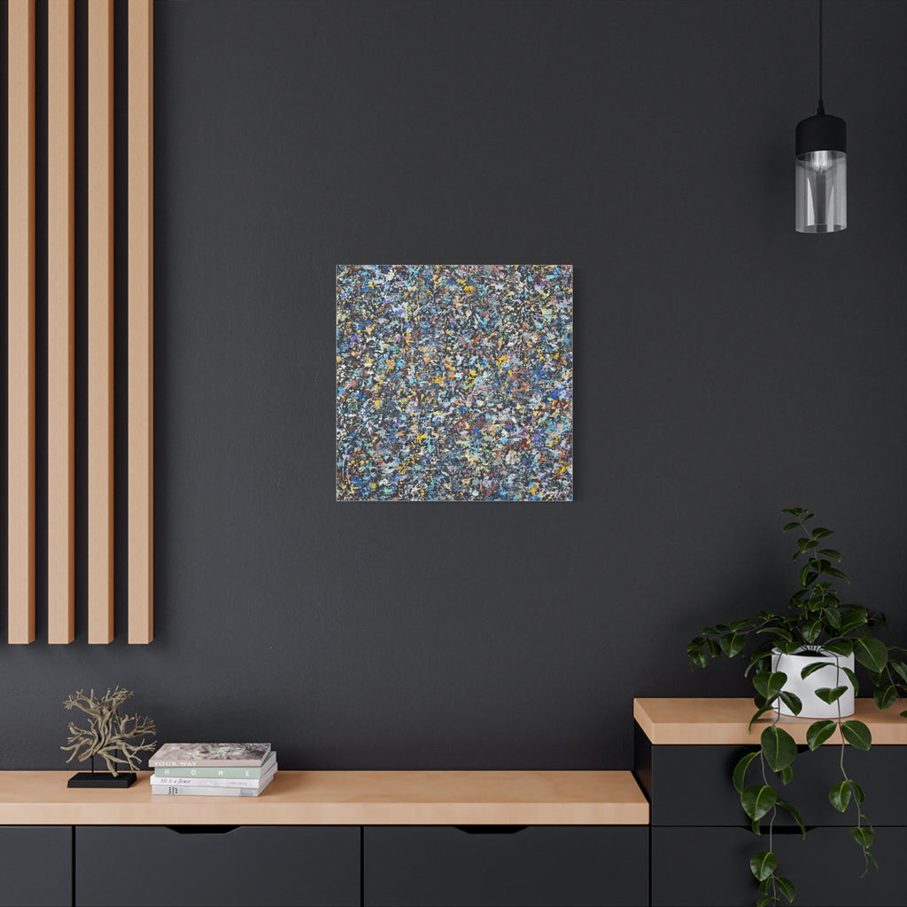 Abstract Speckle Art Canvas Print — Colorful Textured Modern Wall Decor