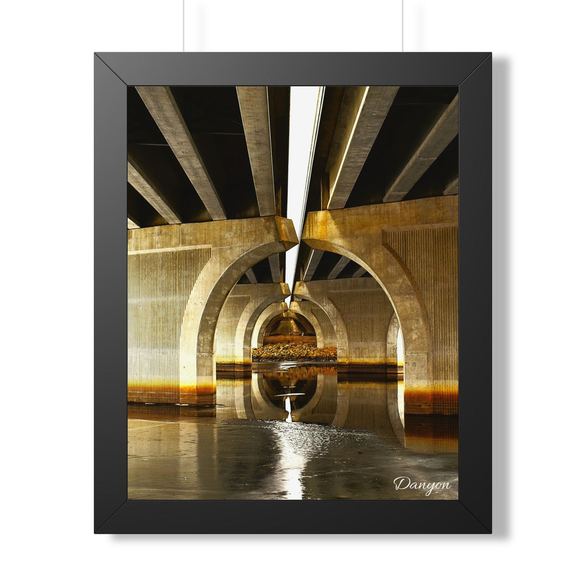 Framed Poster — Industrial Bridge Arch Photography (Vertical)