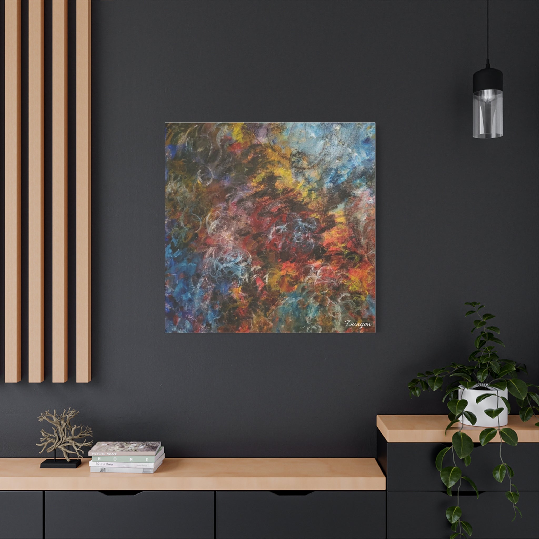 Abstract Colorful Swirl Matte Canvas Wall Art — Stretched 1.25"